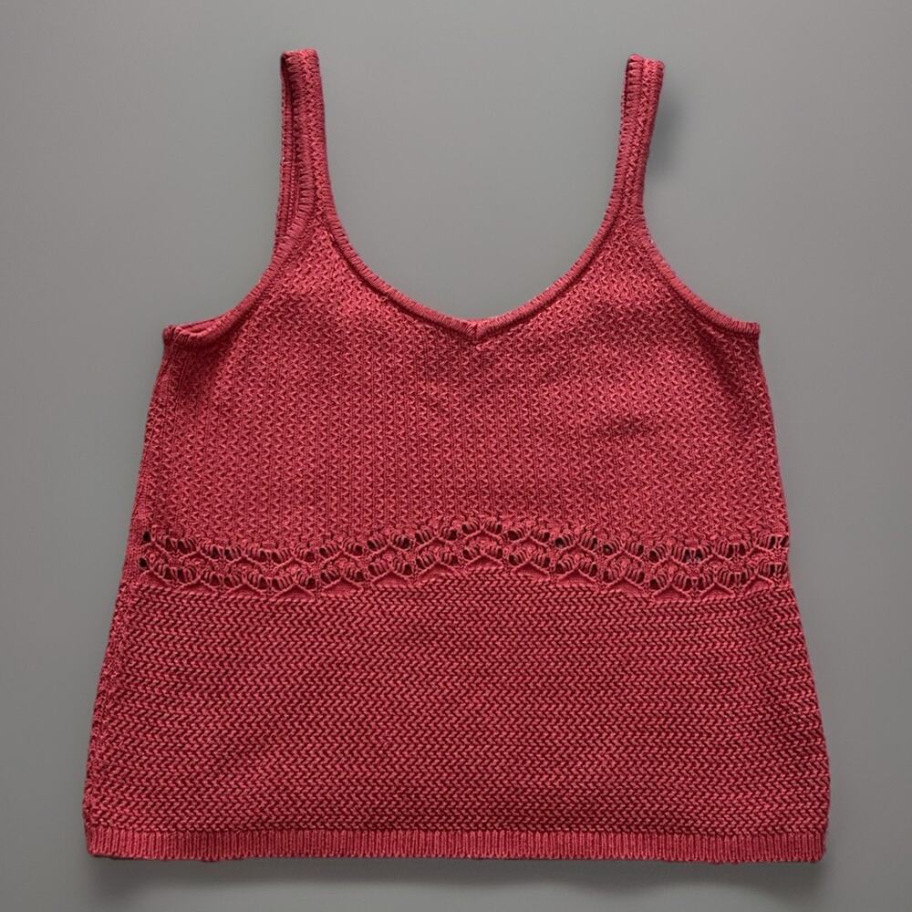 Old Navy Womens Top L Sweater Tank Spice Orange Boho Knit Summer Casual